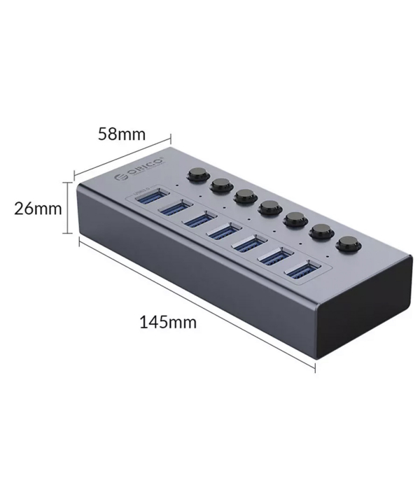 هاب 7 پورت یو اس بی فلزی اوریکو ORICO BT2U3-7AB Multi-port Hub