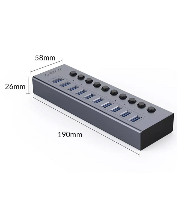 هاب 10 پورت یو اس بی فلزی اوریکو ORICO BT2U3-10AB Multi-port Hub
