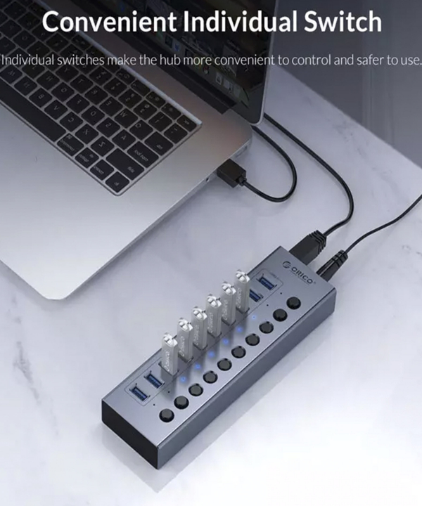 هاب 16 پورت یو اس بی فلزی اوریکو ORICO BT2U3-16AB Multi-port Hub