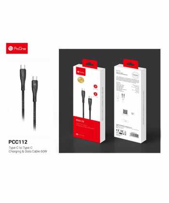 کابل تبدیل USB-C به USB-C پرووان مدل 60W-PCC112 طول 1 متر