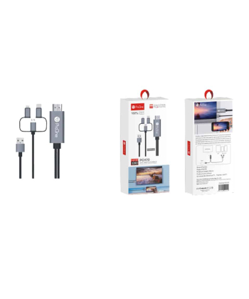 کابل تبدیل HDMI به USB-C / microUSB / لایتنینگ پرووان مدل PCH70 طول 1.8متر