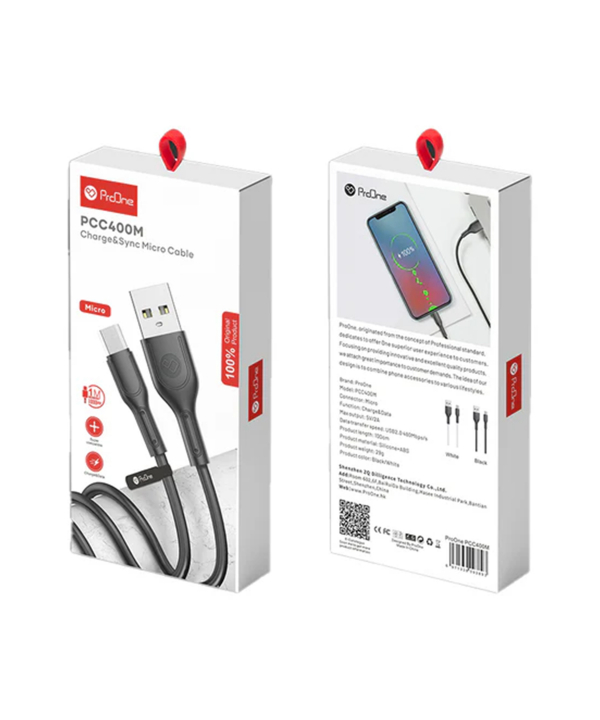 کابل USB به USB-C پرووان مدل PCC400M طول 1 متر