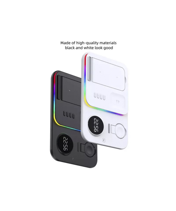 شارژر وایرلس رومیزی، هولدر موبایل، چراغ خواب و ساعت دیجیتال 5 کاره A82 5-in-1 Wireless Charging Dock