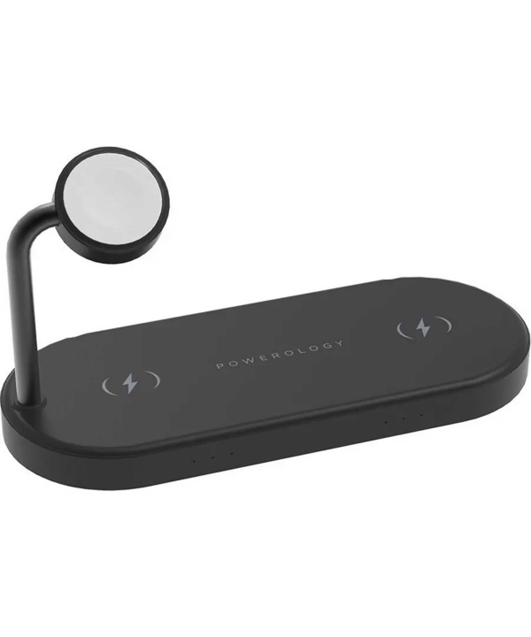شارژر وایرلس مگنتی 49 وات و استند رومیزی پاورولوژی Powerology 4in1 Fast-Wireless Charging Dock P41MFCHBK
