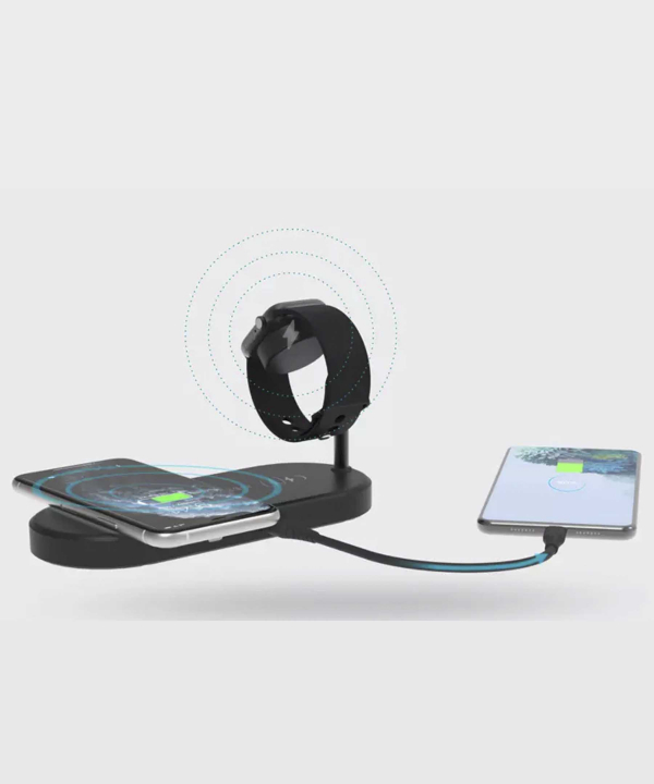 شارژر وایرلس مگنتی 49 وات و استند رومیزی پاورولوژی Powerology 4in1 Fast-Wireless Charging Dock P41MFCHBK