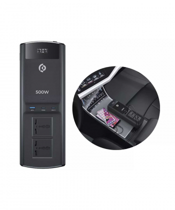 اینورتر خودرو برق 500 وات و پاوربانک پاورولوژی Powerology Universal Multi-Port Car Inverter PCCSR008
