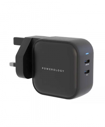 شارژر دیواری تایپ سی 65 وات پاورولوژی Powerology Dual Port World Travel Kit Charging Adapter PWCUQC007-BK