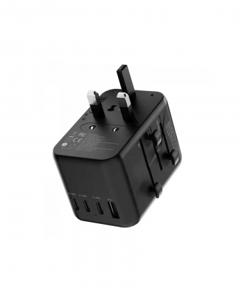 شارژر دیواری مسافرتی 4 تایپ سی و 1 یو اس بی و 1 سوکت برق 65 وات پاورولوژی Powerology Adapter PD65W P65W4PD