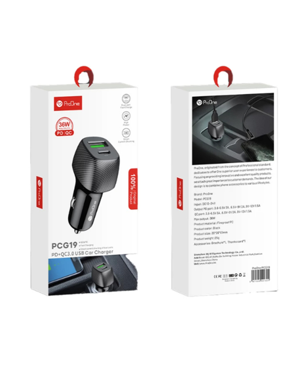 شارژر فندکی 36 واتی پرووان مدل PCG19