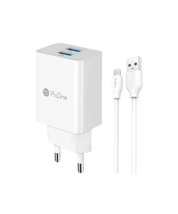 شارژر دیواری پرووان مدل PWC525 به همراه کابل تبدیل MicroUSB