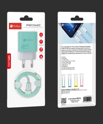 شارژر دیواری 20 وات پرووان مدل PWC540C به همراه کابل USB-C