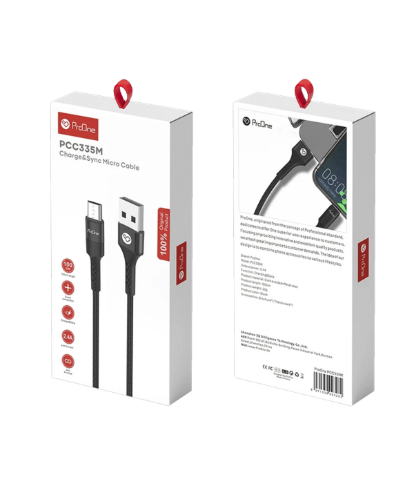 کابل تبدیل USB به microUSB پرووان مدل PCC335M طول 1 متر