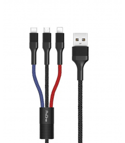 کابل تبدیل USB به USB-C / microUSB / لایتنینگ پرووان مدل PCC280 طول 1 متر