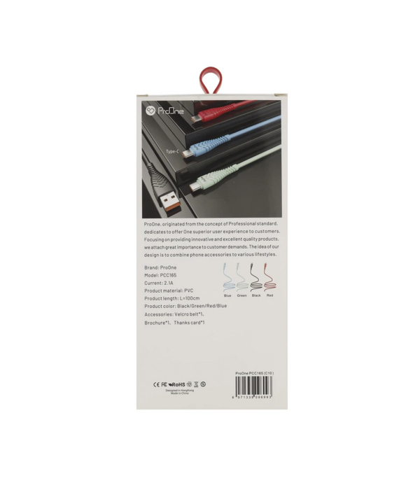 کابل تبدیل USB به USB-C پرووان مدل PCC165 طول 1 متر