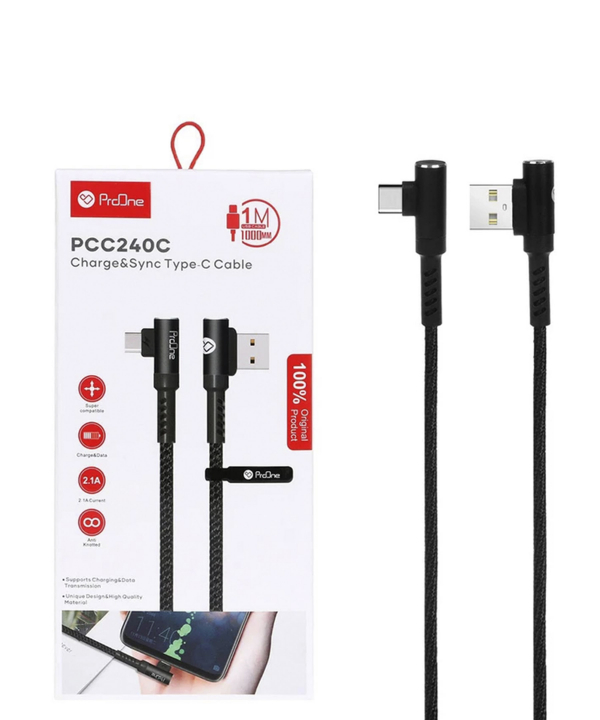 کابل تبدیل USB به USB-C پرووان مدل PCC240C طول 1 متر