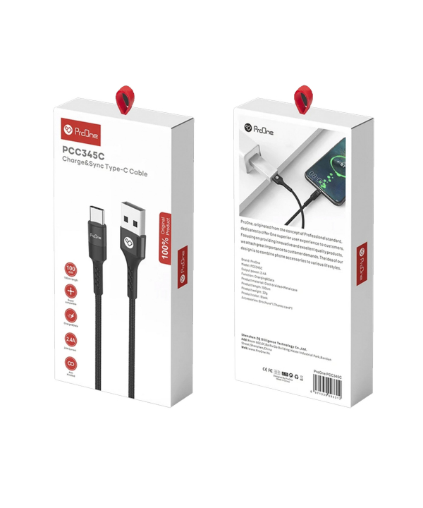 کابل تبدیل USB به USB-C پرووان مدل PCC345C طول 1 متر