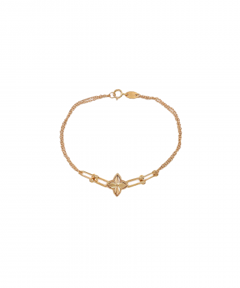 دستبند ونکلیف چهار برگ هماتیت گلد Hematite Gold کد 135742
