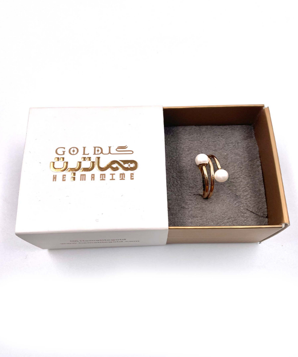 انگشتر مرواریدی پیچ هماتیت گلد Hematite Gold کد 135743