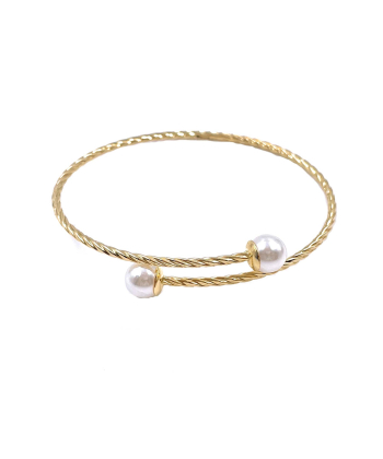 بنگل مرواریدی پیچ هماتیت گلد Hematite Gold کد 132386