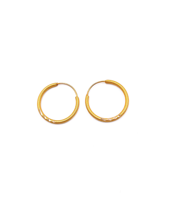 گوشواره حلقه ای مفتولی هماتیت گلد Hematite Gold کد 130749