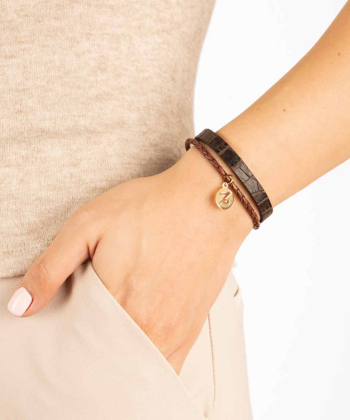 دستبند طلا چرمی نماد ماه دی پرسته Parasteh کد54323