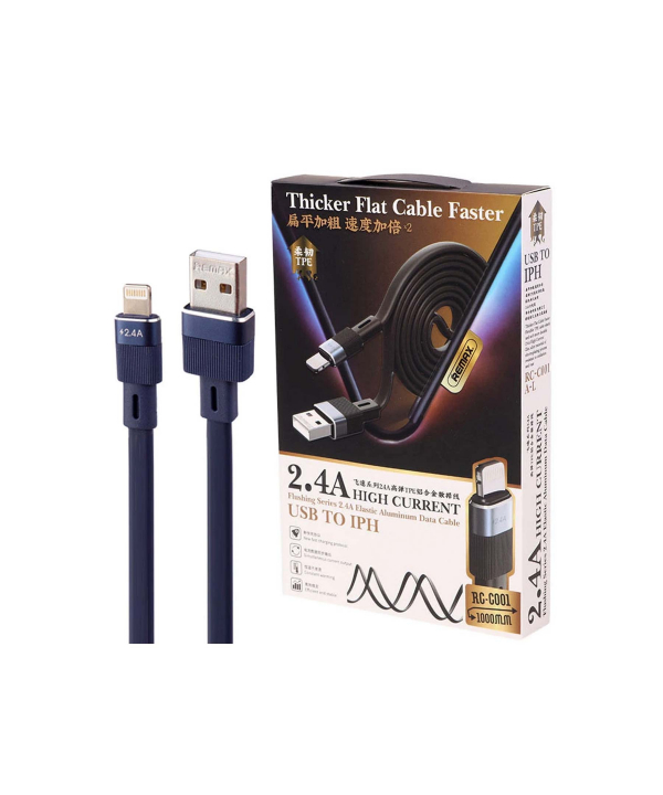 کابل تبدیل USB به لایتنینگ ریمکس مدل RCC001 طول 1 متر