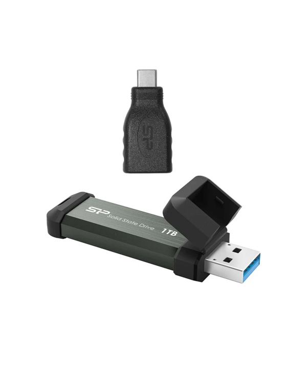 اس اس دی اکسترنال سیلیکون پاور مدل MS70 ظرفیت یک ترابایت به همراه تبدیل USBبه Type-c