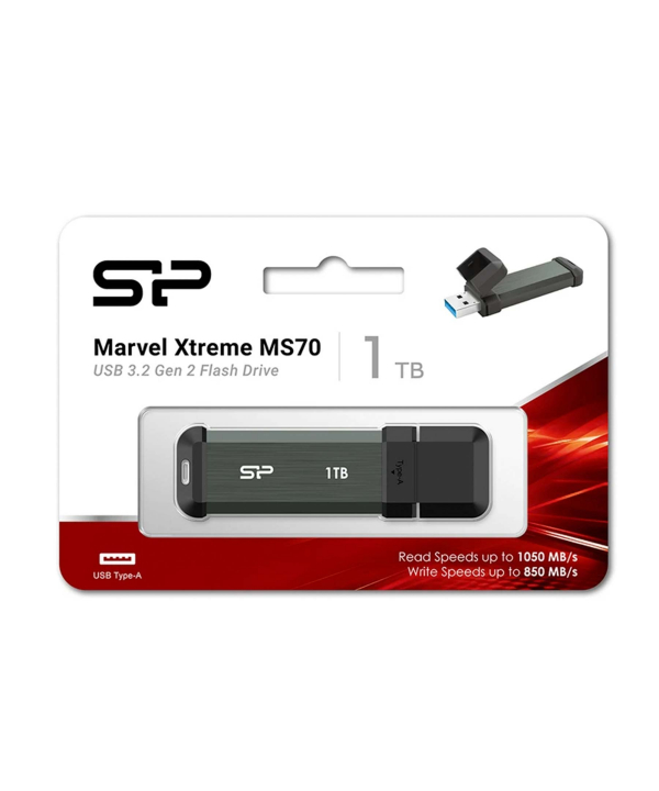 اس اس دی اکسترنال سیلیکون پاور مدل MS70 ظرفیت یک ترابایت به همراه تبدیل USBبه Type-c