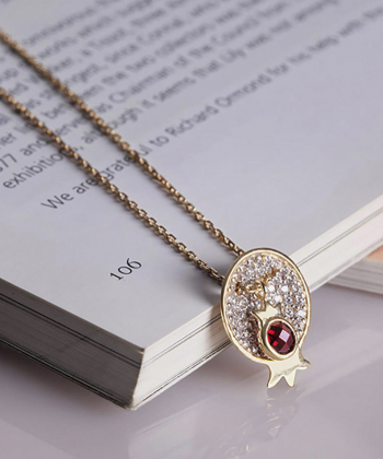 گردنبند انار ماهواره ای نگین دار کیا گالری Kia Gallery کد RSK-1058
