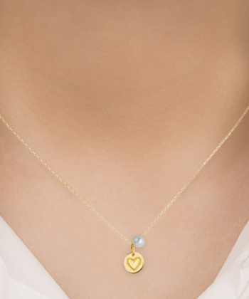 گردنبند دایره قلب مروارید کیا گالری Kia Gallery کد NM330