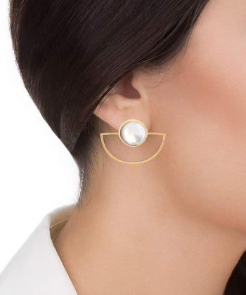 گوشواره نیم هلال سنگ کیا گالری Kia Gallery کد EM214