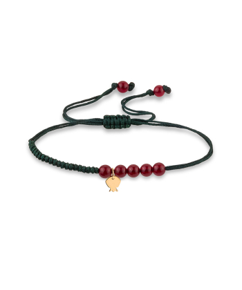 دستبند سنگی انار و بافت سبز کیا گالری Kia Gallery کد BSH292