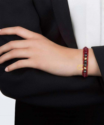 دستبند چرمی سنگ و انار کیا گالری Kia Gallery کد BMD004