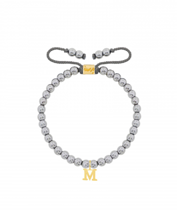 دستبند طلا سنگی مردانه حرف M پرسته Parasteh کد146192