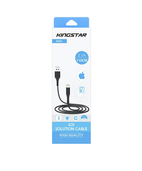 کابل تبدیل USB به لایتنینگ کینگ استار مدل K65 I طول 1.1 متر