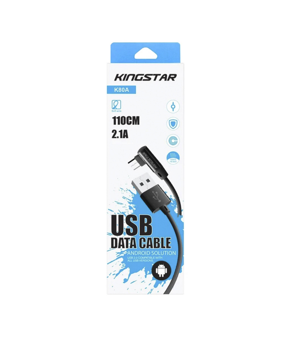 کابل تبدیل USB به microUSB کینگ استار مدل K80A طول 1.1 متر
