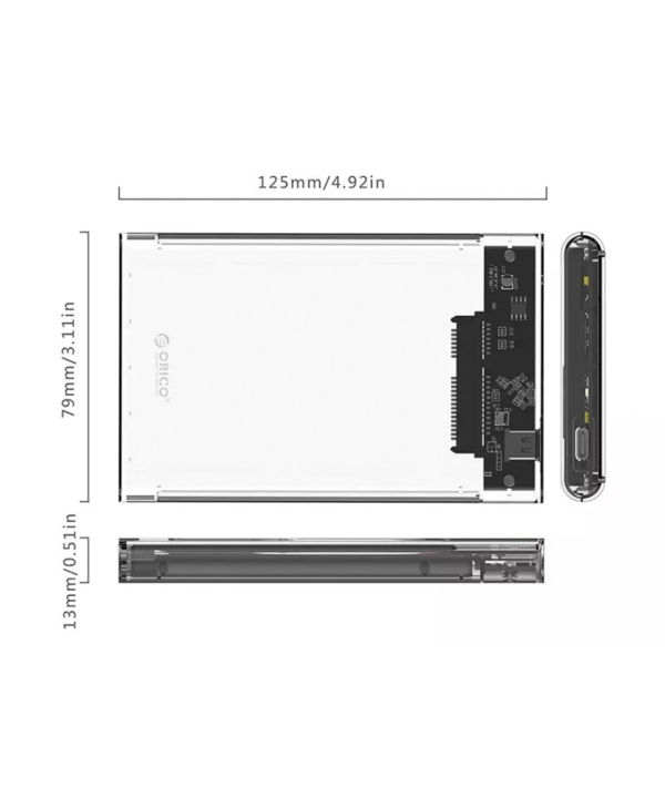 باکس هارد اینترنال به اکسترنال اوریکو Orico 2.5 inch Type-C Hard Drive Enclosure 2139C3-G2