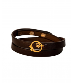 دستبند چرم گل و پروانه میوگلد Mio Gold کد BRL284