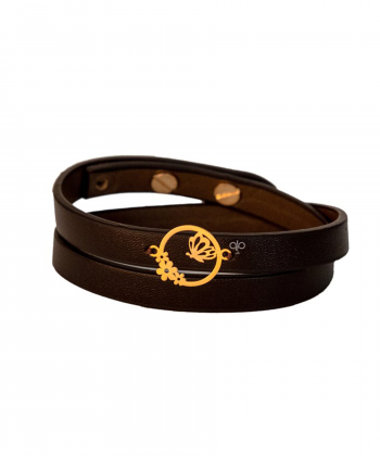 دستبند چرم گل و پروانه میوگلد Mio Gold کد BRL284