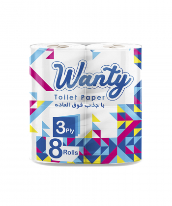 دستمال توالت 3 لایه ونتی Wanty بسته 8 عددی