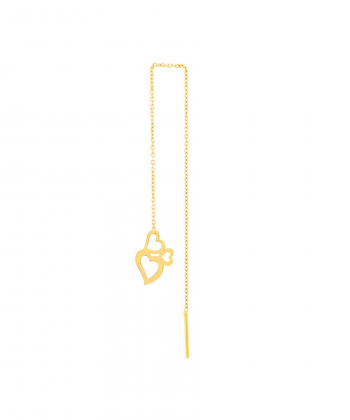 گوشواره بخیه ای قلب(تک لنگه)میوگلد Mio Gold کد E1485