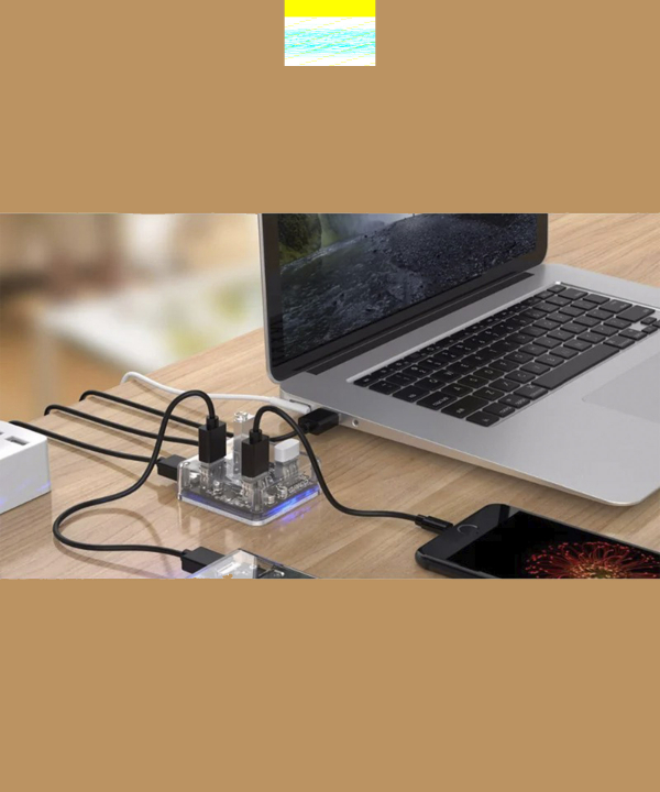 هاب یو اس بی 4 پورت اوریکو Orico 4 Port USB3.0 Transparent HUB MH4U-U3 1M Cable