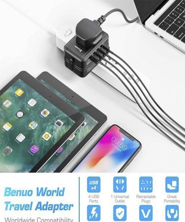 شارژر دیواری مسافرتی پاورولوژی Powerology Universal Multi-Port Travel Adapter PD45W P