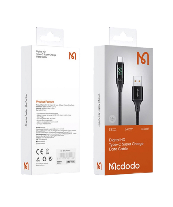 کابل تبدیل USB به USB-C مک دودو مدل CA-1080 طول 1.2 متر