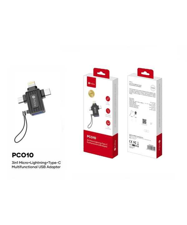 مبدل لایتنینگ به USB-C / USB / micro USB پرووان مدل PCO10