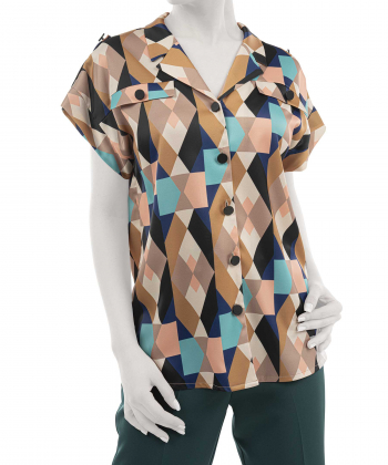 شومیز آستین کوتاه زنانه ریسانی مدل 12743