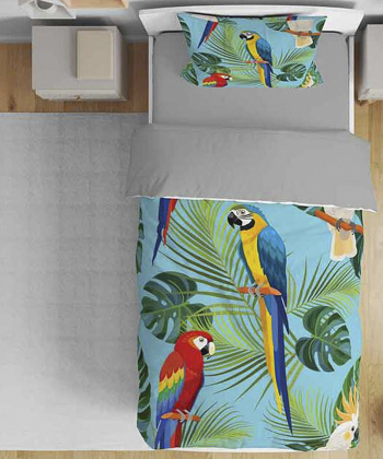 روتختی یک نفره پنج تکه نوپه Nope طرح طوطی کد T4973