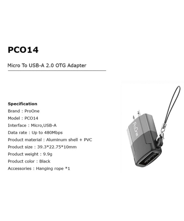 مبدل MicroUSB به USB-A پرووان مدل PCO14