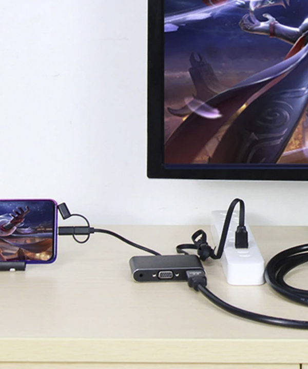مبدل microUSB/ لایتنینگ/ USB-C به HDMI/VGA/AV پرووان مدل PHU560