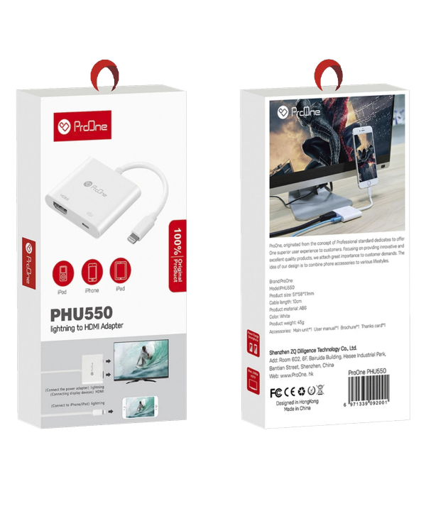 مبدل لایتنینگ به HDMI پرووان مدل PHU550